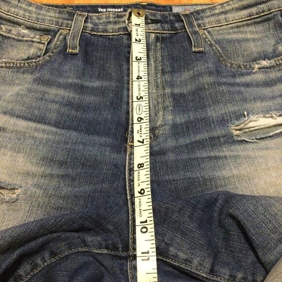 AG Adriano Goldschmied jeans 27 Phoebe high waist distressed destroyed raw hem - Picture 12 of 12